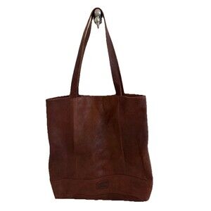 AD American Darling Tote Full Grain Large Brown 100% Leather Shopper Bag 16”x16”